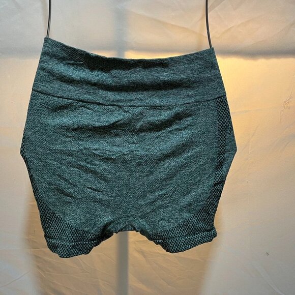 Women’s Seamless High-Waisted Workout Shorts Green Medium - Picture 3 of 4